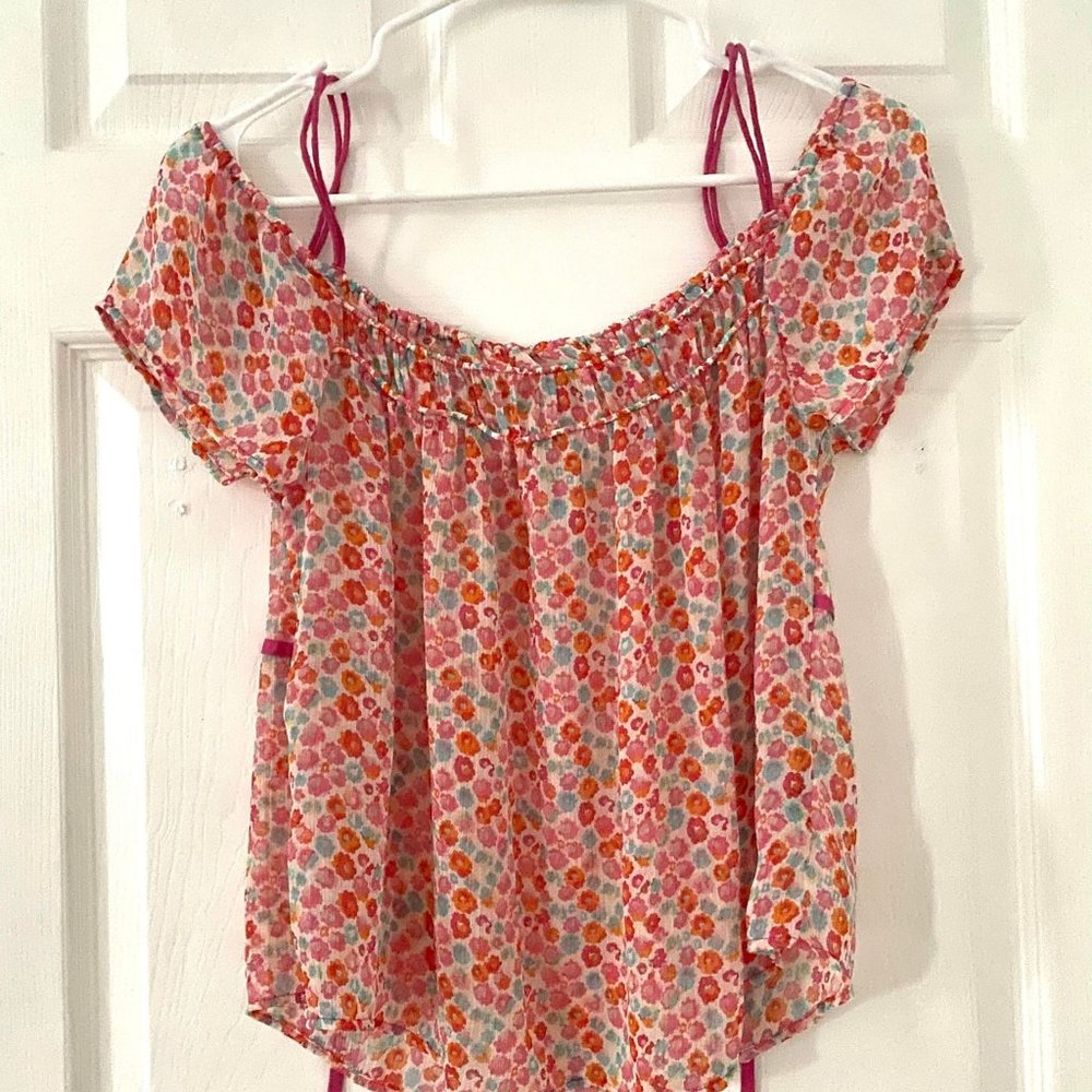 Off-the-Shoulder Flowy Floral Top